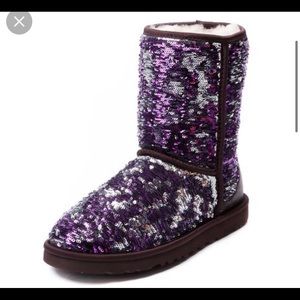 purple sparkly uggs
